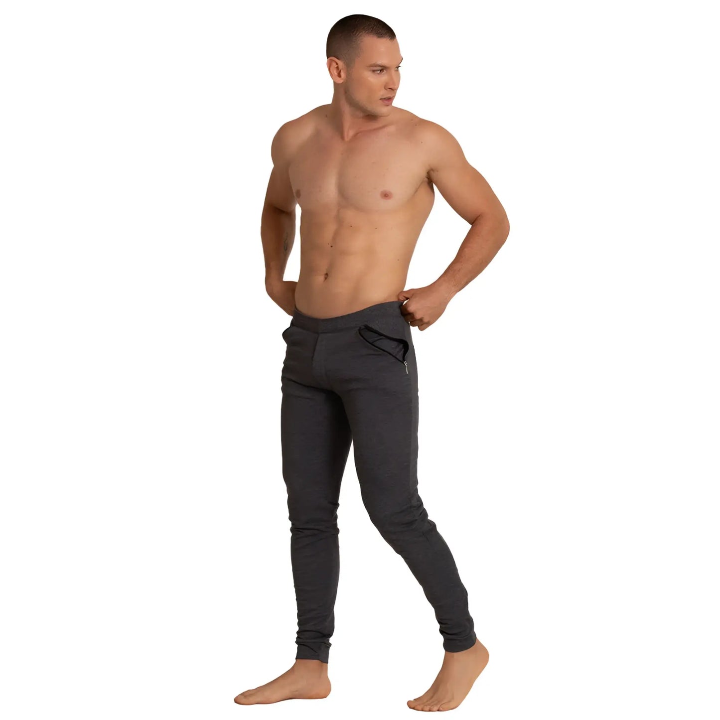 Dark gray gigo sport sportpants athletic joggers with sleek fitted design and side pockets for active use
