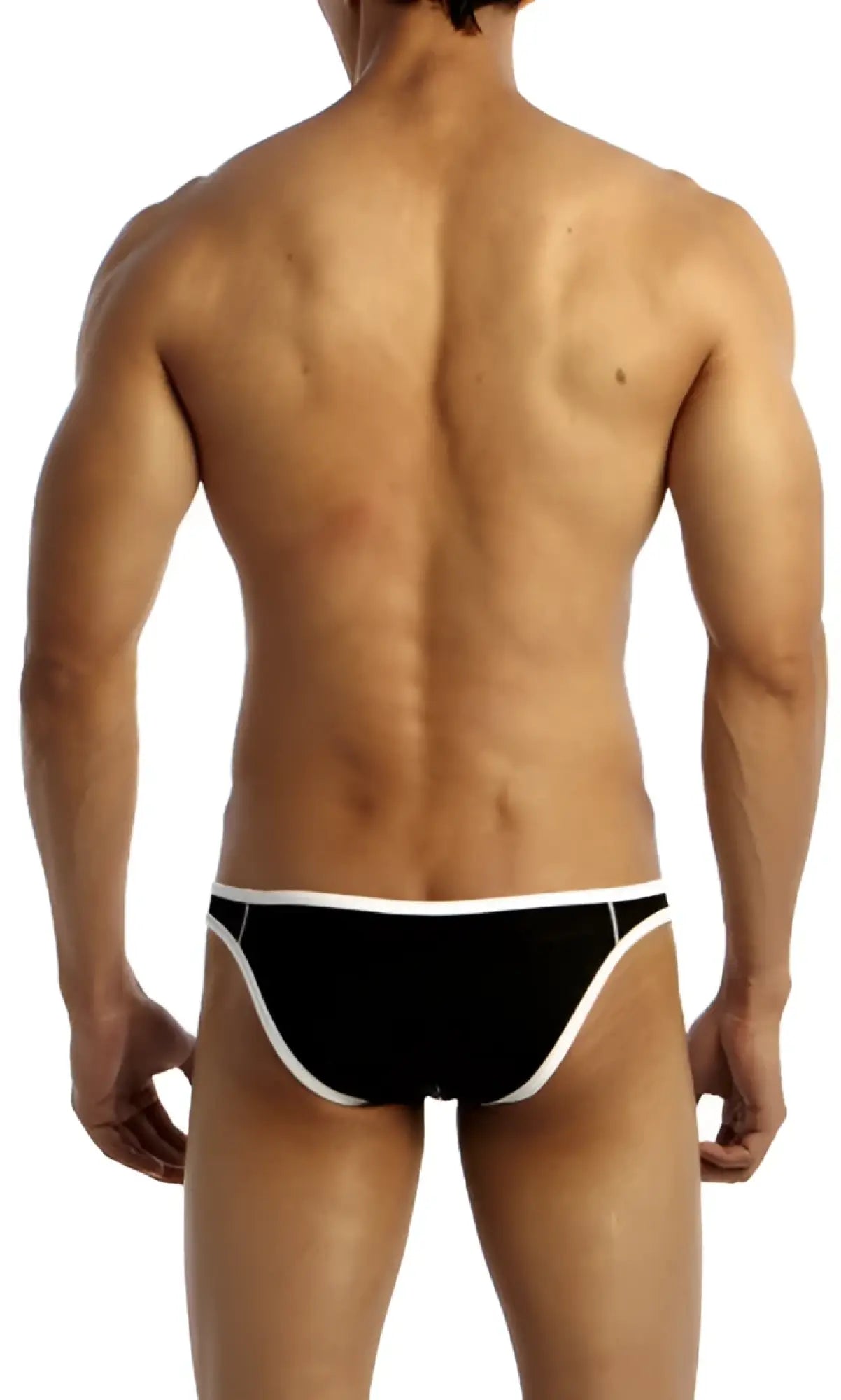 Black groovin underwear accent v cut bikini briefs with white trim featuring a comfortable fit and stylish design