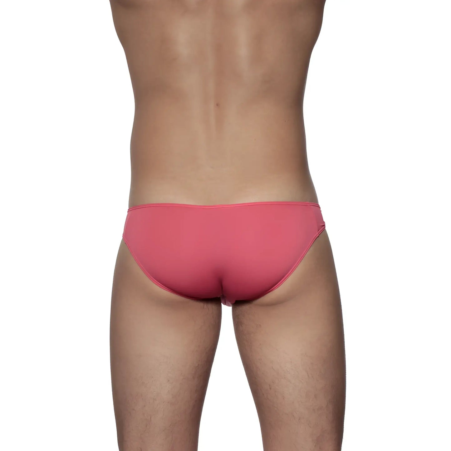 A sleek coral pink groovin underwear athletic v-cut bikini brief in smooth form-fitting fabric rouge red bv0115