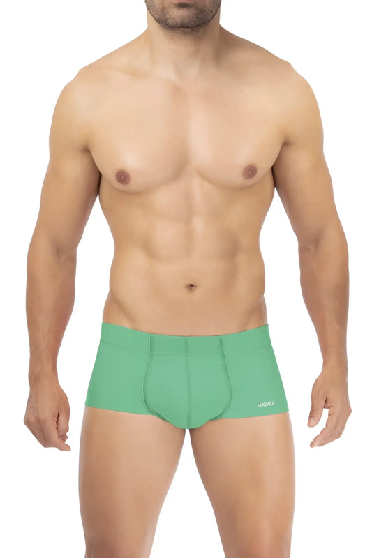 Mint green hawaai 42308 microfiber men’s briefs with sleek form fitting design and subtle brand logo on the side