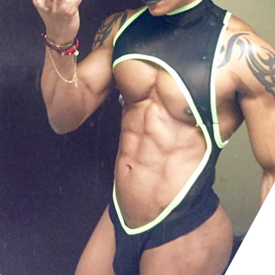 Icker Sea Body mit Kontrastbesatz und Cut-Outs, Schwarz, BO-16-01