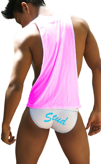 Icker Sea Stud Tanktop mit großem Armausschnitt, pink/blau, CA-16-ST-49
