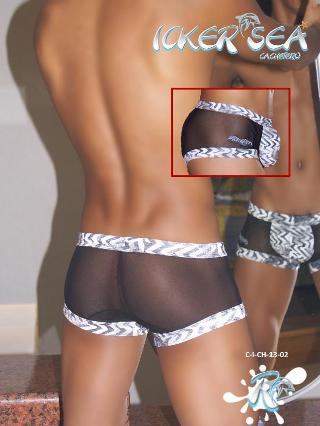Icker Sea Zebra Mesh Boxer Brief Unterwäsche Schwarz CI-CH-13-02