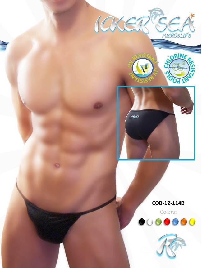 Icker Sea Solid Micro Slip Bikini Swimwear Black COB-12-114B