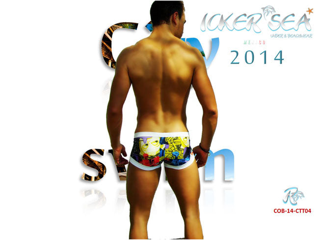 Icker Sea City Low Square Cut Trunk Swimwear COB-14-CTT04