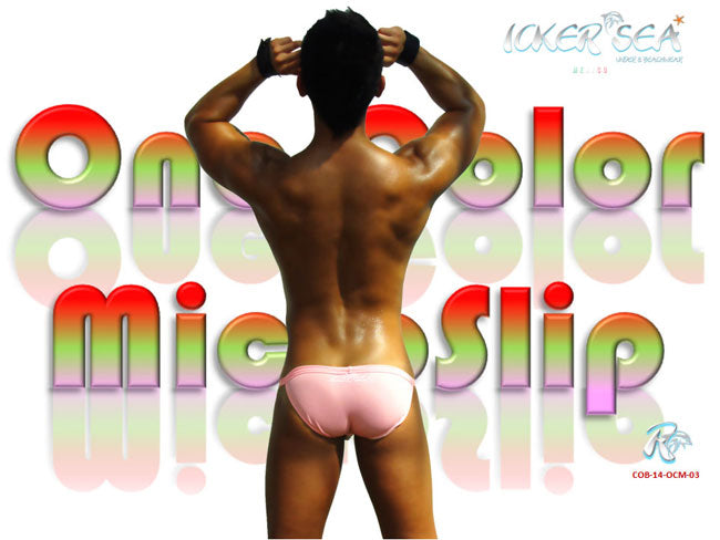 Icker Sea Solid Micro Slip Bikini Bademode Pink COB-14-OCM03