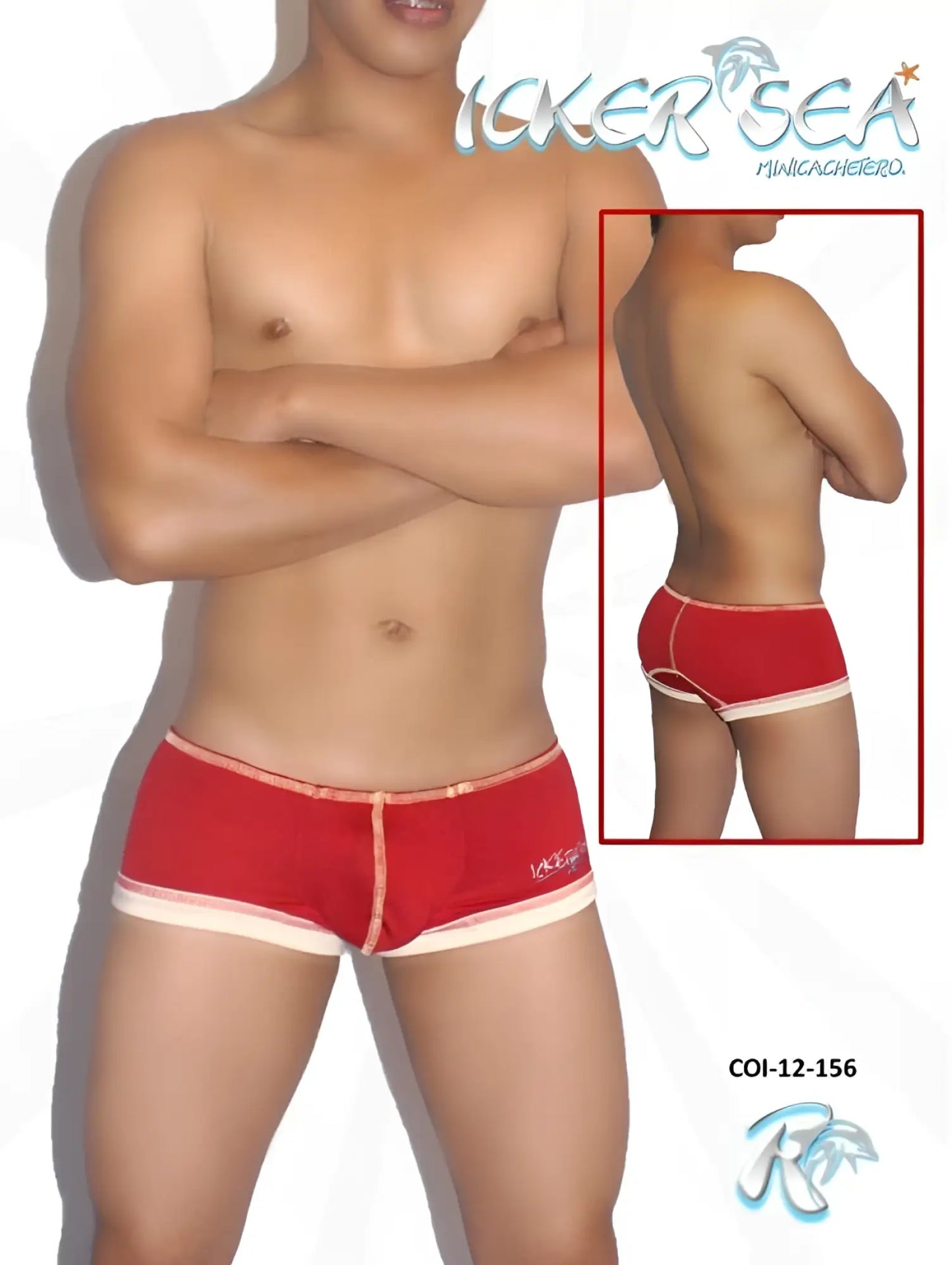 Icker sea red and white boxer briefs with contrast stitching and subtle logo for a snug fit design