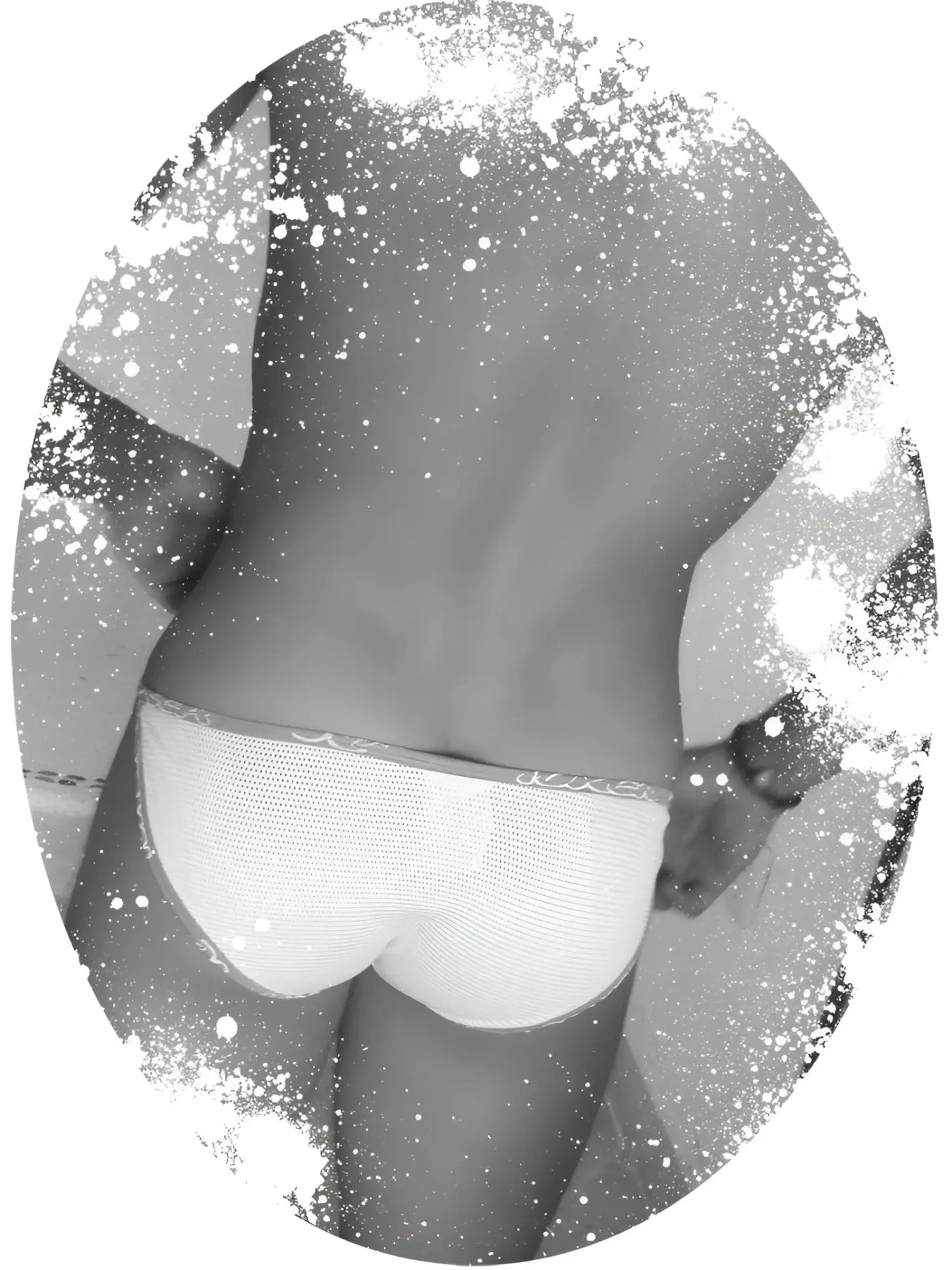 Icker Sea fresh dots logo trim white mesh microslip bikini briefs with subtle elastic waistband purple COI-14-FD-03
