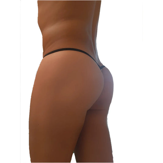 Black thong Icker Sea mini ring G string underwear with thin elastic waistband and minimalistic design