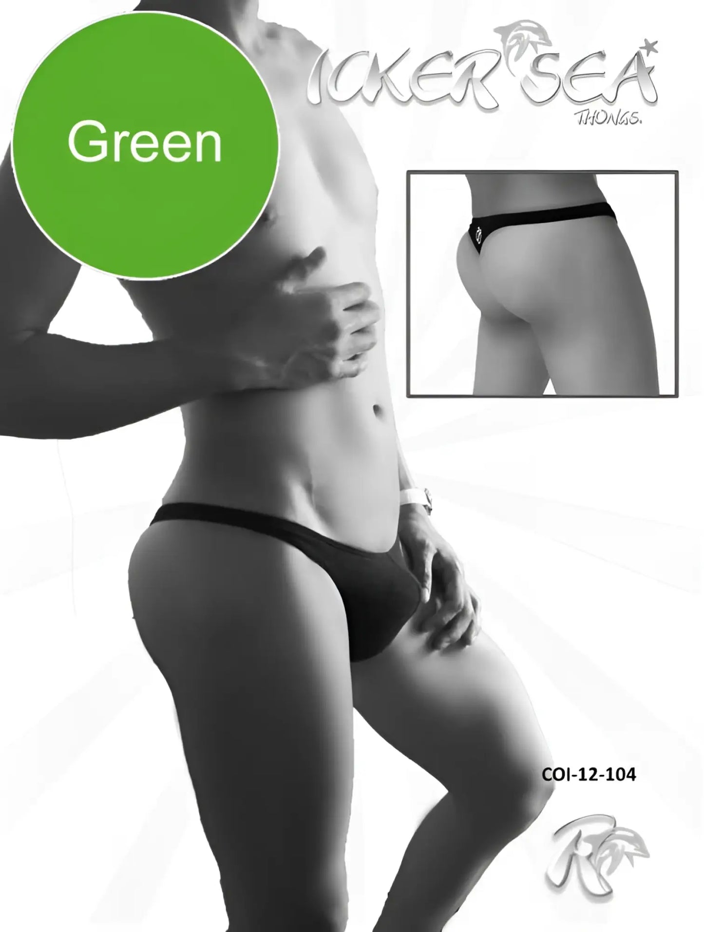 Icker Sea green men’s solid mini thong underwear made of comfortable fabric for everyday wear