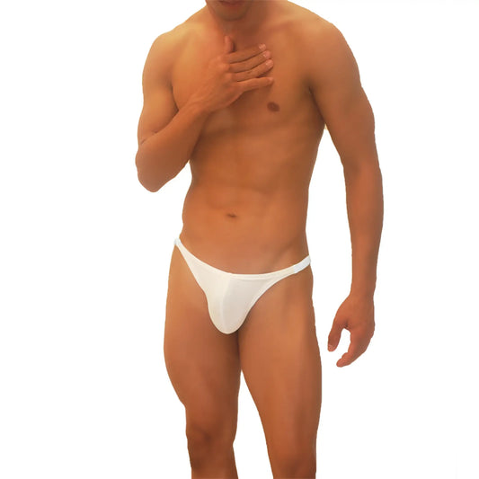 Icker Sea trapezoid thong underwear white smooth fabric form-fitting design shown from the back side