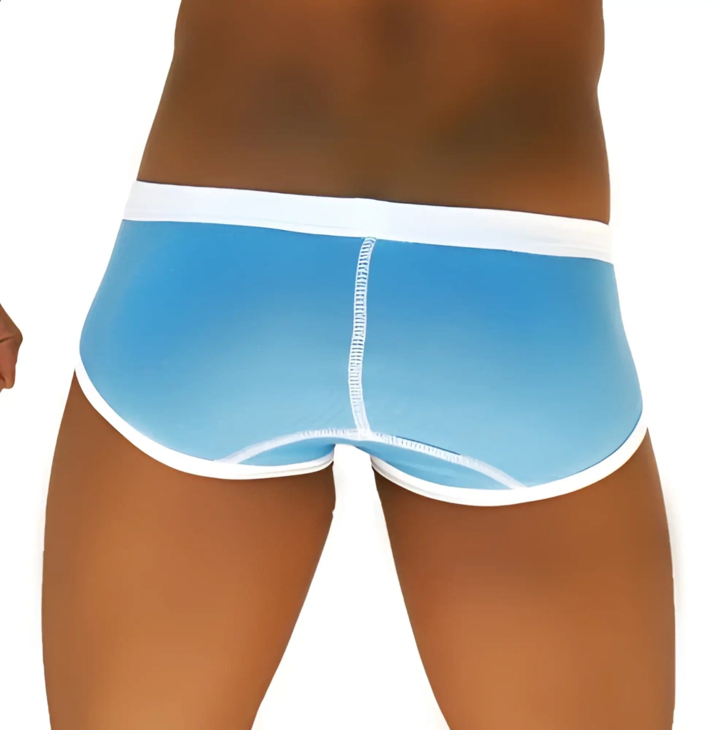 Light blue icker sea weekly contrast panel brief underwear with white trim and subtle gradient effect