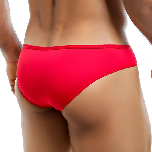Bright red intymen ini014 bikini brief swim trunks with smooth seamless fabric and form-fitting design