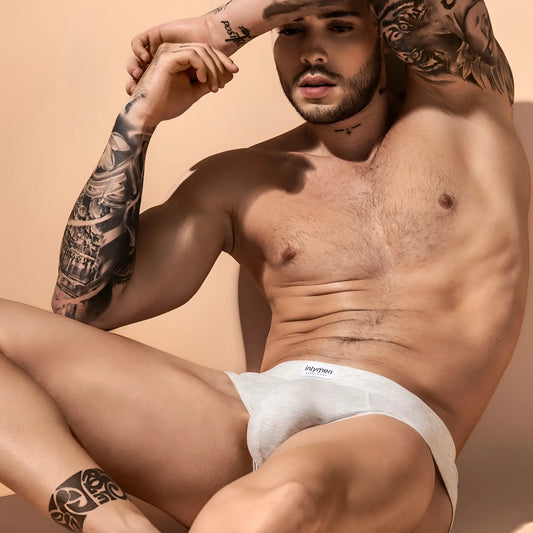 White cotton briefs intymen inj076 with a subtle brand logo on the waistband for comfortable everyday wear