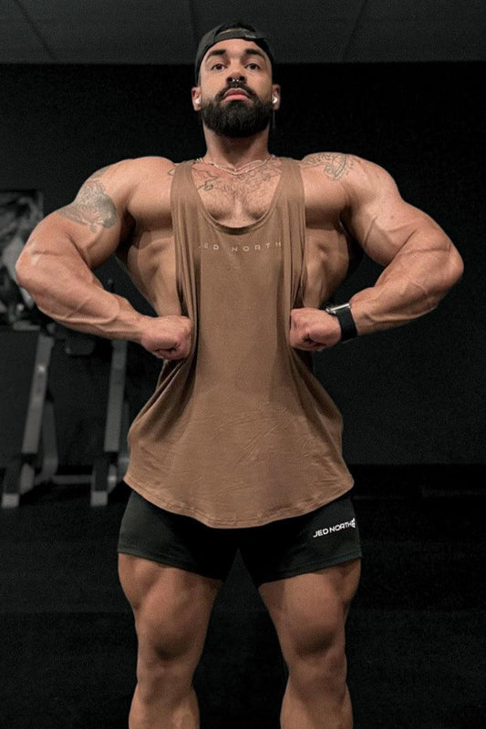 Jed North Men's Classic Bodybuilding Racerback Stringer - Walnut Brown