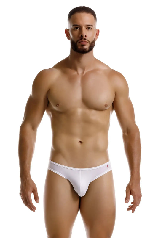 White jor 2241 origin brief in soft fabric with subtle red star logo on the waistband