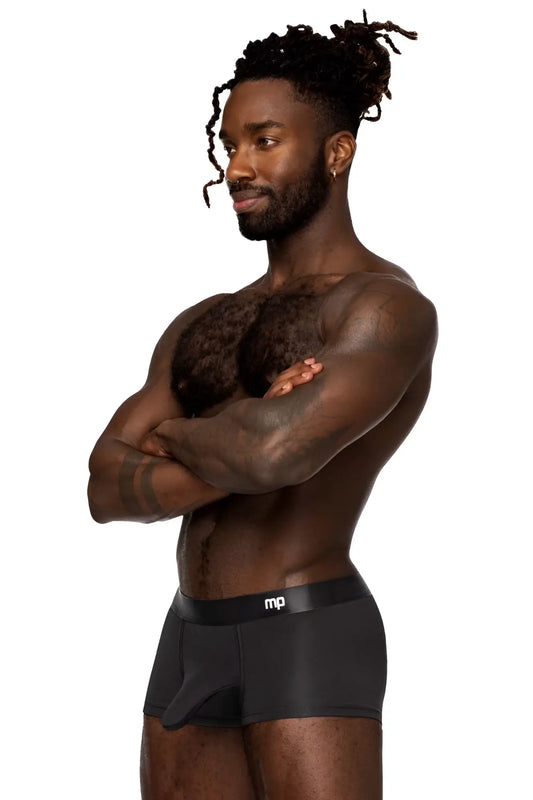 Black male power 129-281 easy breezy mini short men’s briefs with sleek form-fitting design and subtle logo waistband