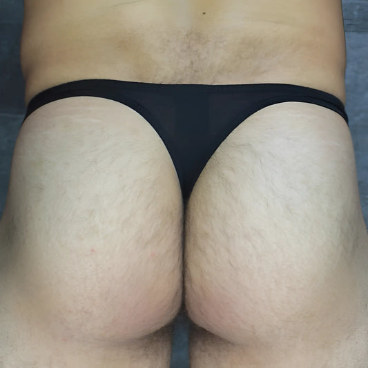 Black sheer thong back side made of modal fabric from mckillop vtmo hoist thong modal collection