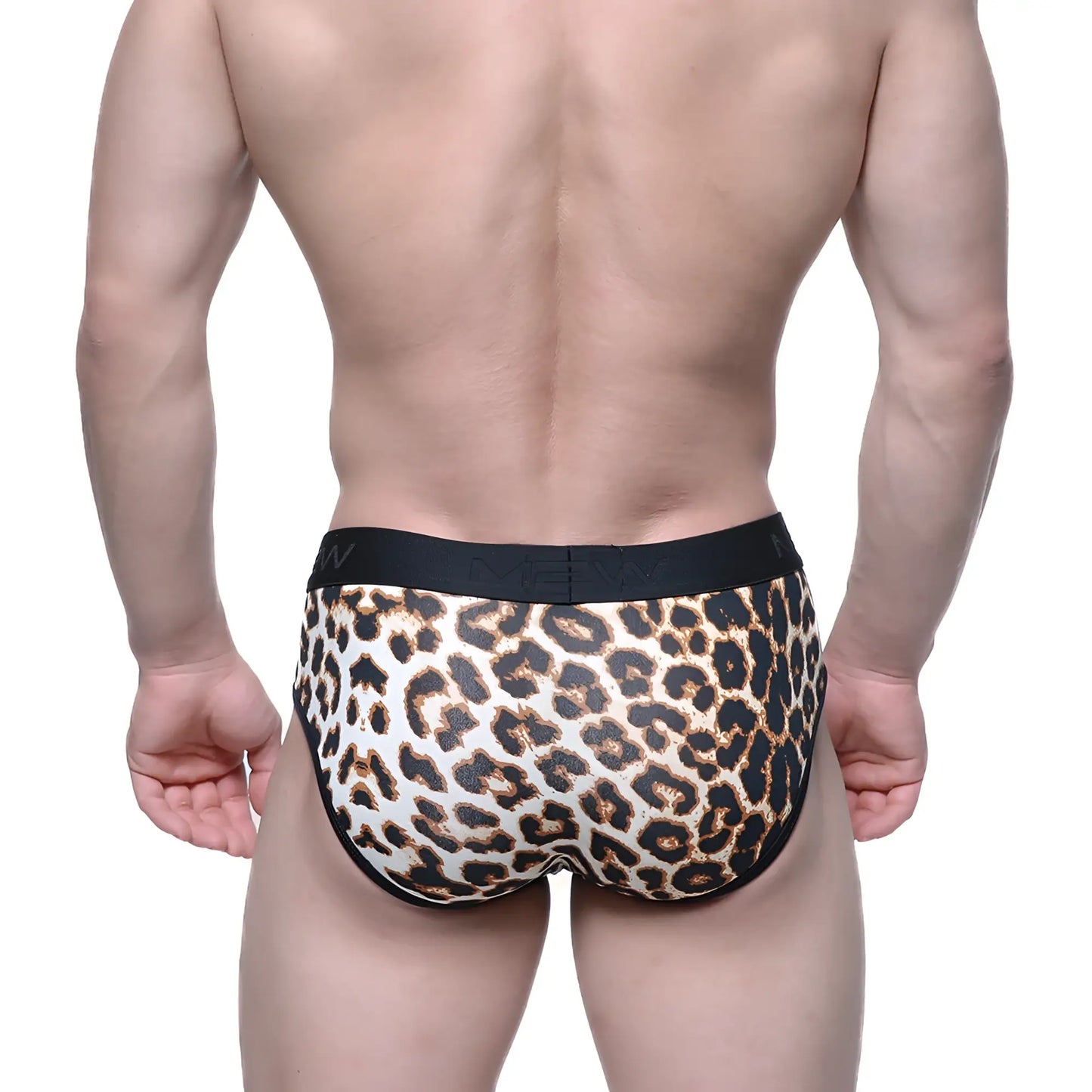 MetroMaleWear 365 hip brief leopard print with black elastic waistband for comfortable everyday wear
