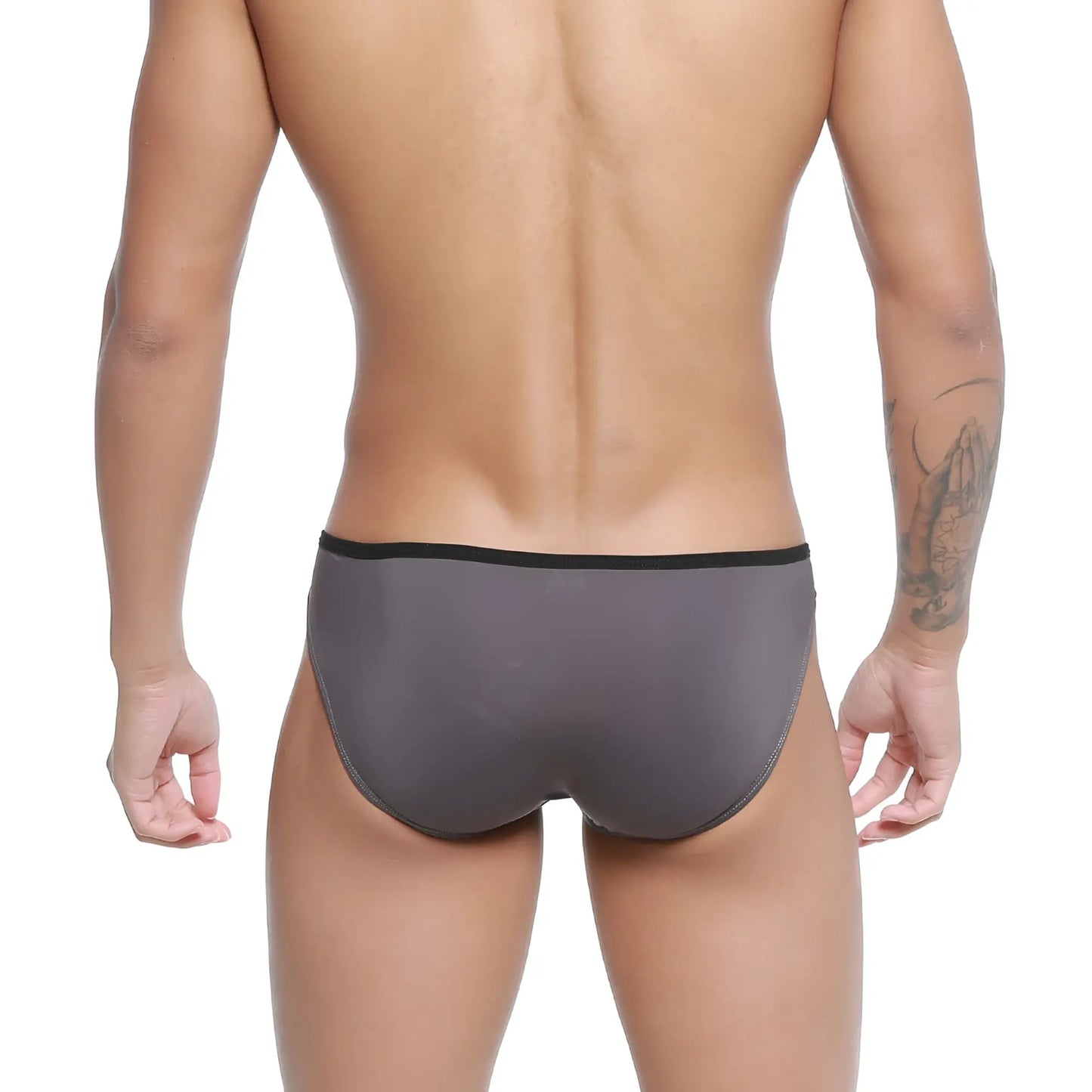 Gray briefs with black elastic waistband metroMalewear arc bikini charcoal 2206-11 for comfortable everyday wear