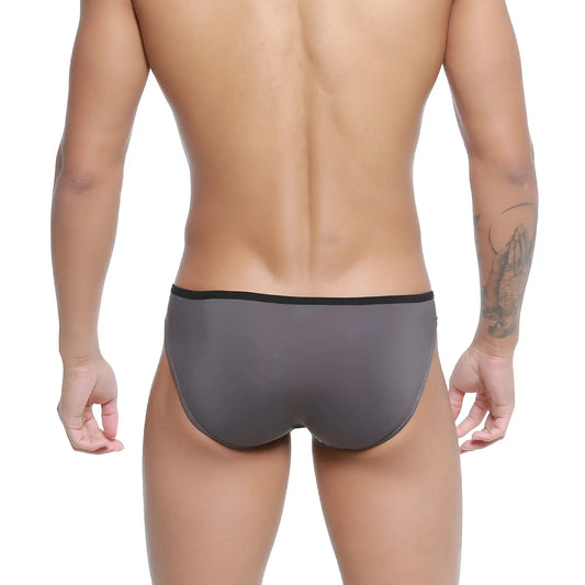 Gray briefs with black elastic waistband metroMalewear arc bikini charcoal 2206-11 for comfortable everyday wear