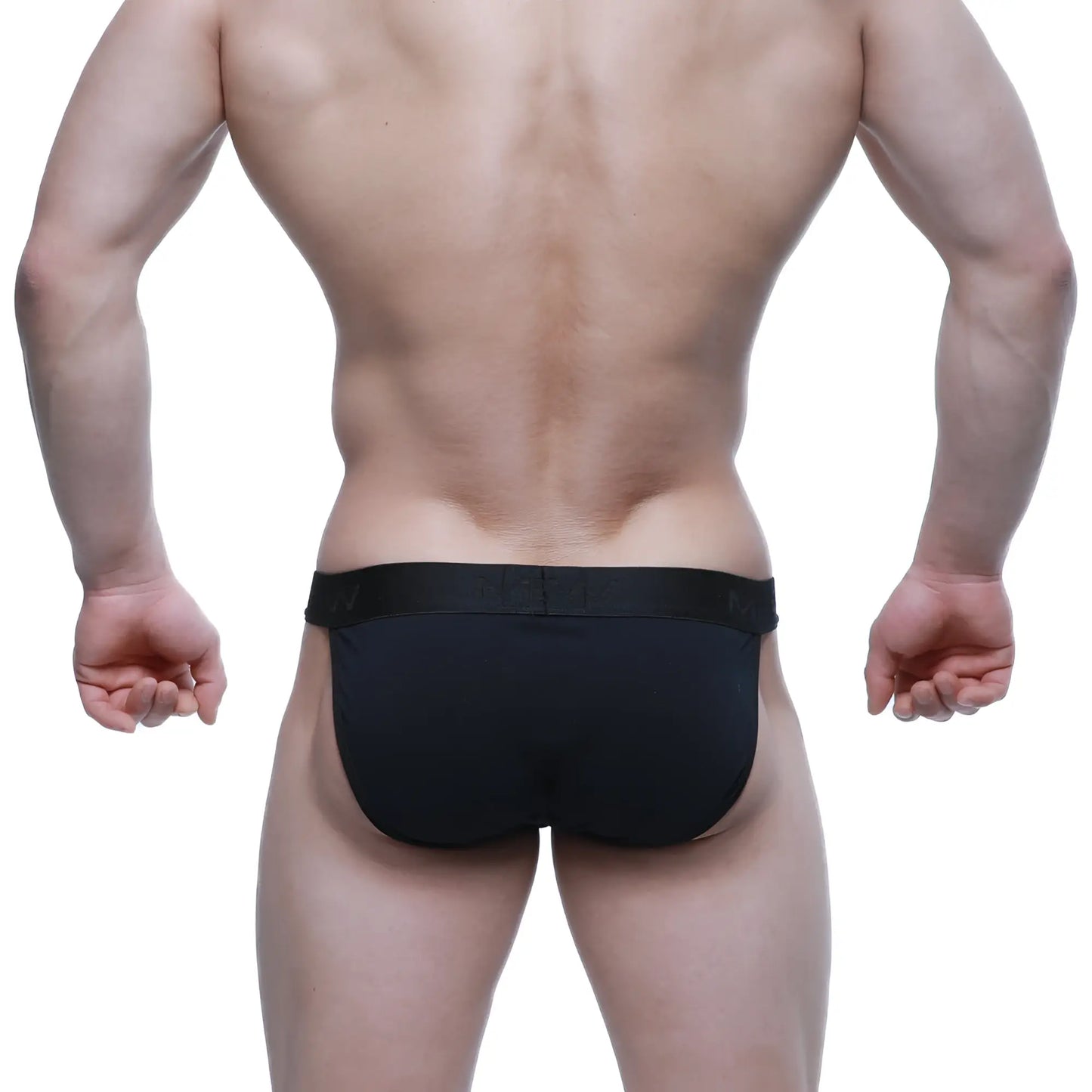 Black briefs metro malewear asian bikini 3004-m21 with smooth form-fitting design and elastic waistband
