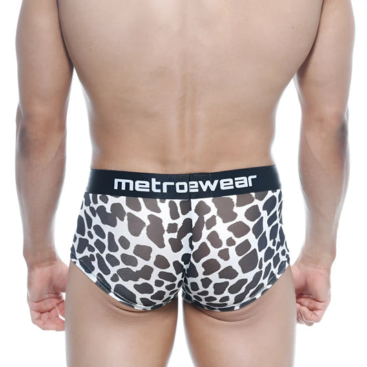Black and white leopard print briefs with black metro2wear waistband metroMalewear asian trunk dalmatian 2026-77
