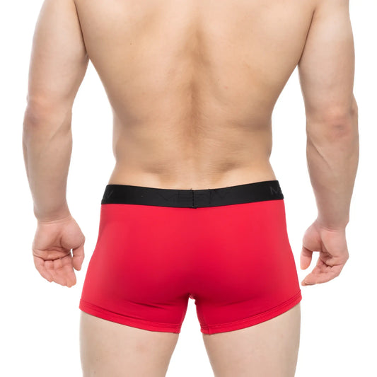 Red men’s boxer briefs with black elastic waistband metroMalewear avalon boxer brief red 3034-12