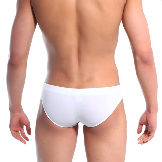 White briefs metro male wear bella swim bikini 4957-00 with smooth form-fitting design in white color