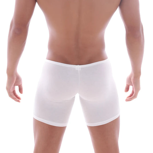 MetroMaleWear bosillo long boxer white 3514-00 white seamless form-fitting boxer briefs with smooth design