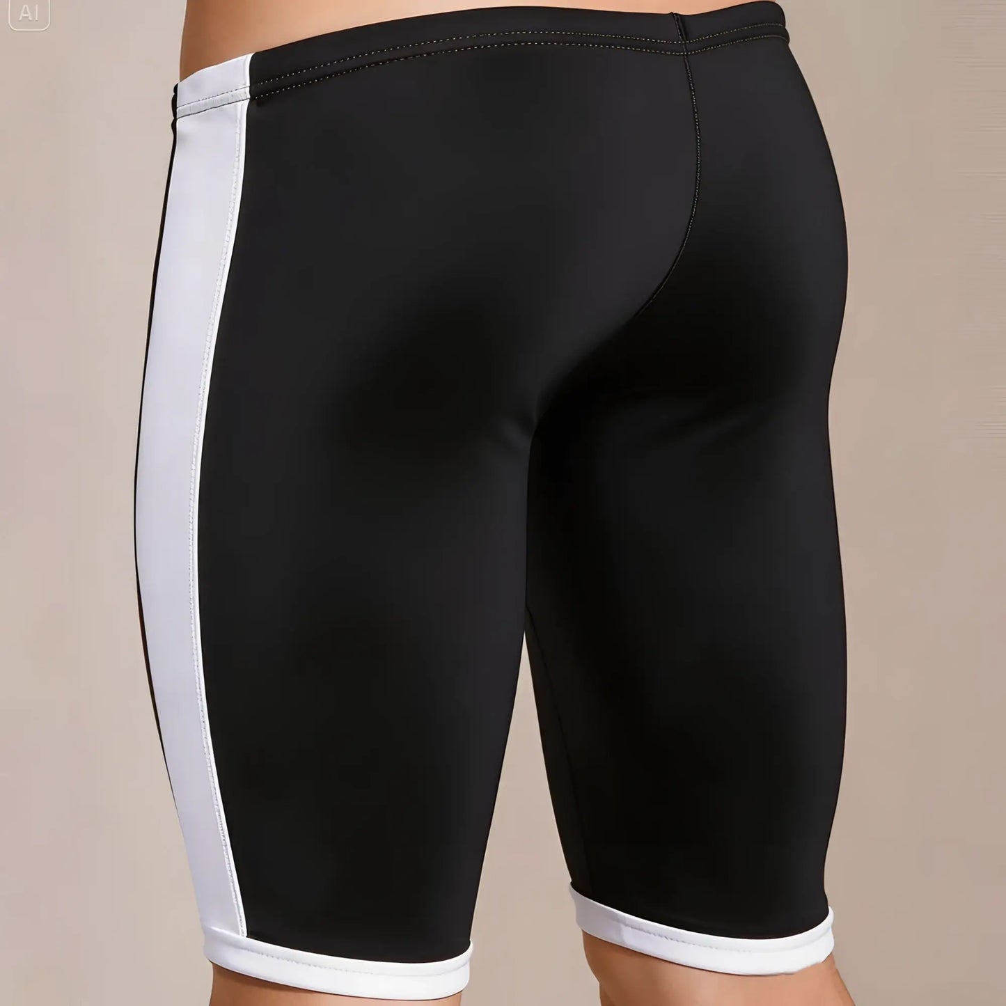 MetroMaleWear Campus Jammer black 4904-30 black and white athletic shorts with sleek form-fitting design