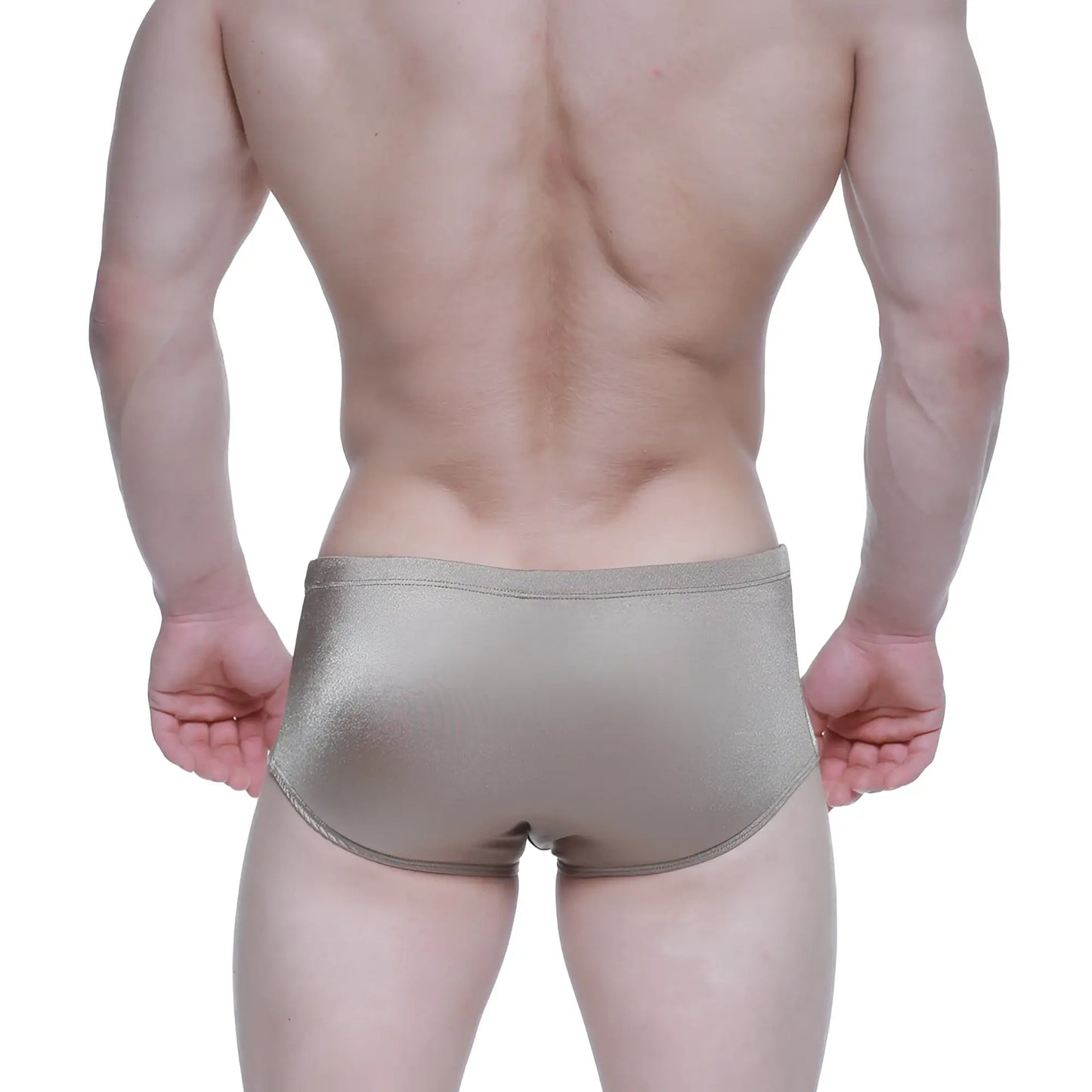 Metro male wear charile swim brief herring 4945-04 shiny metallic gold form-fitting swim trunks