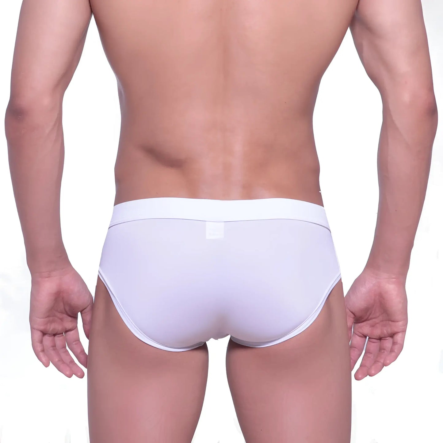 White metro malewear chess swim brief 4916-06 with smooth form-fitting design and snug elastic waistband