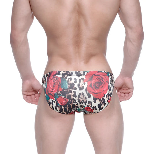 MetroMaleWear Classic swim bikini Flora 4937-53 featuring red rose and leopard print trunks for stylish swimwear