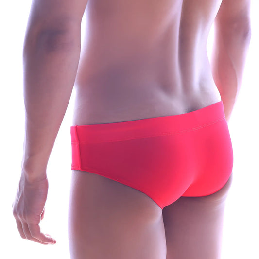MetroMaleWear classic swim brief red 4914-12 with bright red smooth form-fitting fabric front view