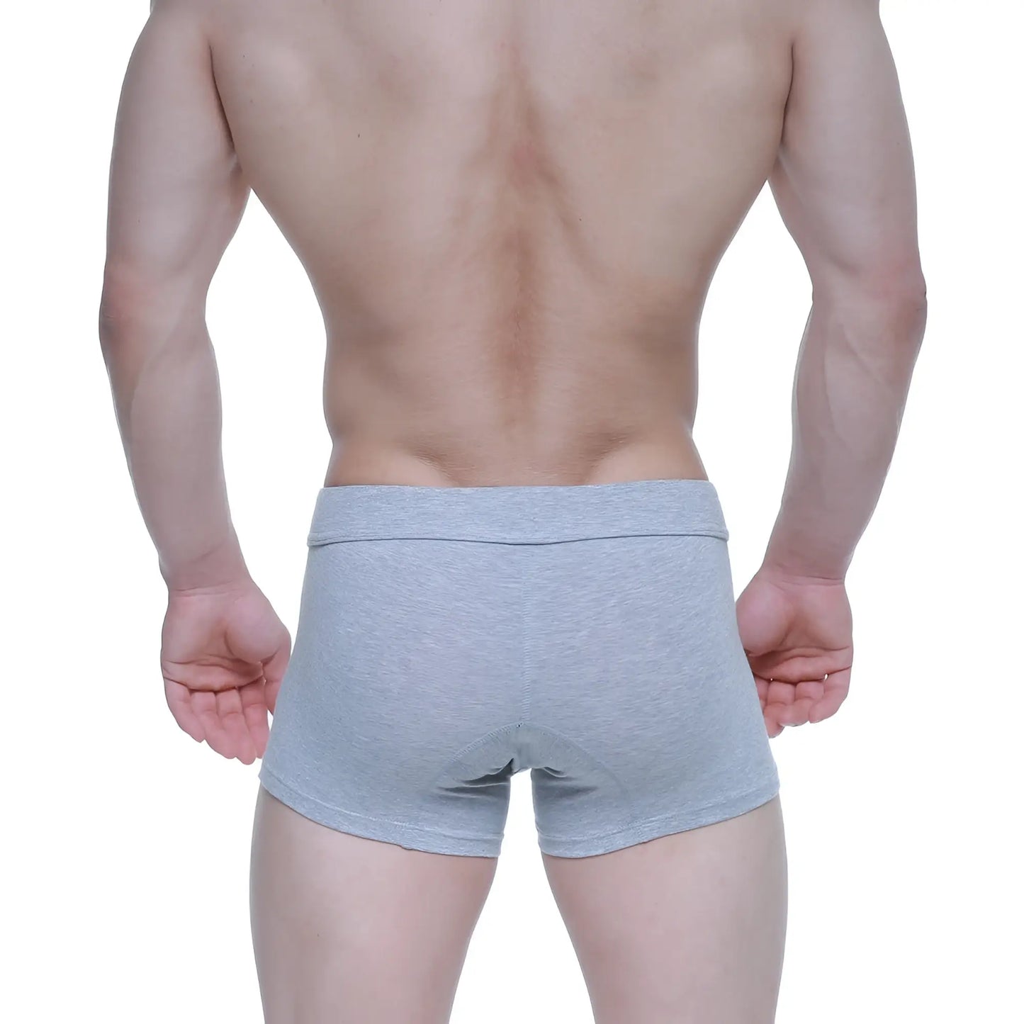 Gray heathered metro male wear deseo boxer briefs with soft stretchy fabric and contoured design in jasper gray