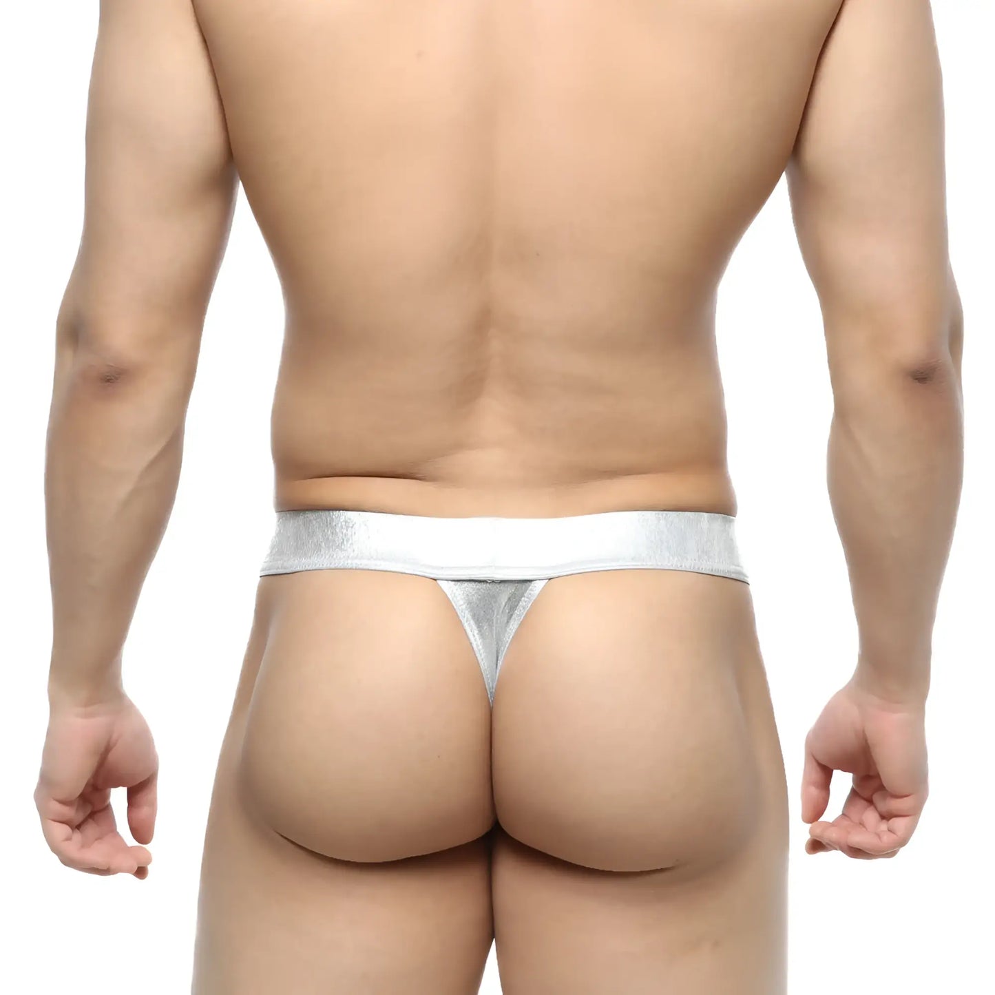 MetroMaleWear Deseo thong metal silver with silver metallic sleek shiny finish and minimalistic design