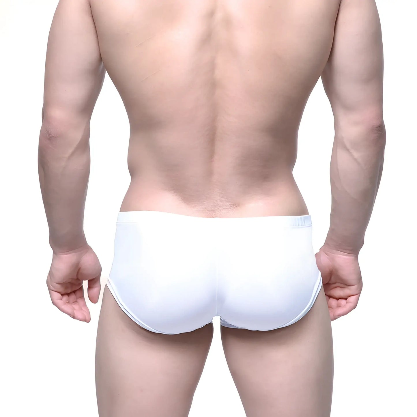 Metro male wear entropy trunk white form-fitting briefs with smooth seamless design and subtle elastic waistband