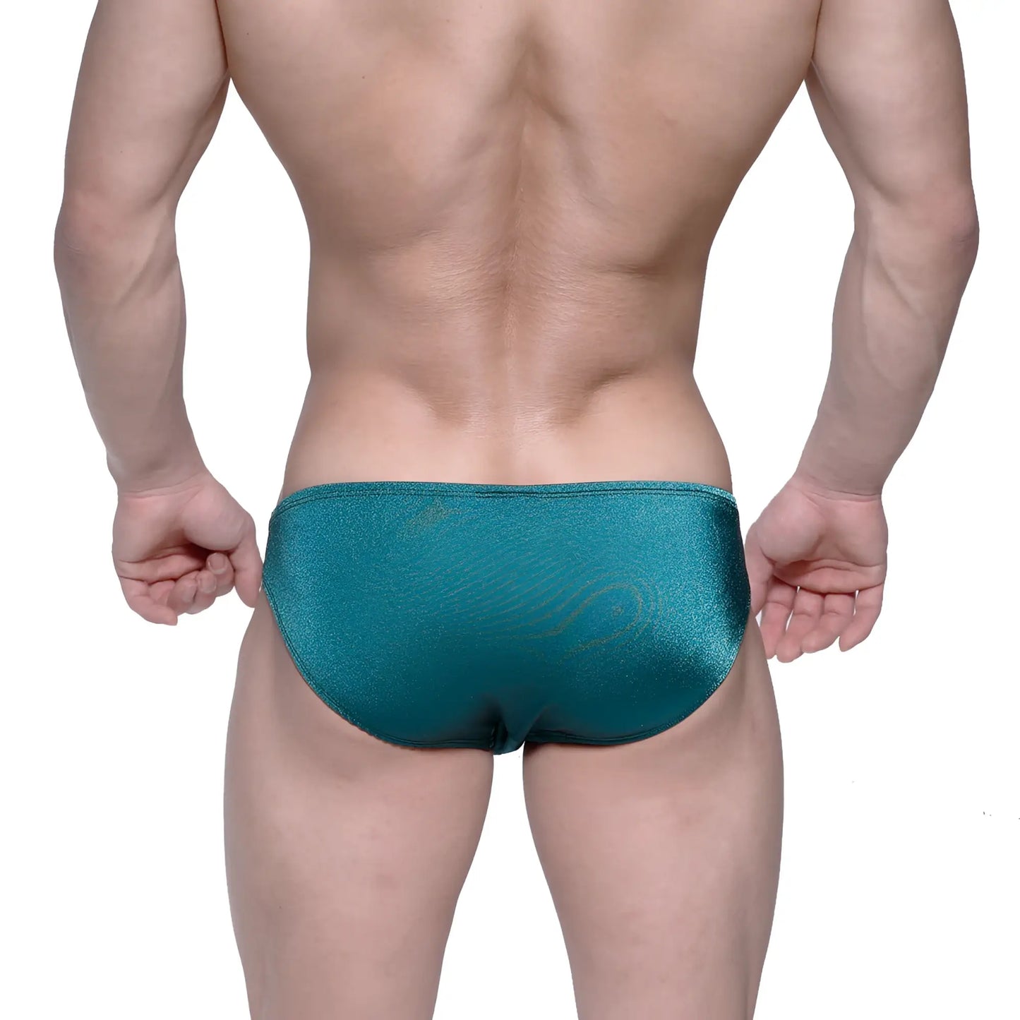 Shiny teal metallic briefs metro malewear eureka bikini green 5223-07 with a sleek reflective finish