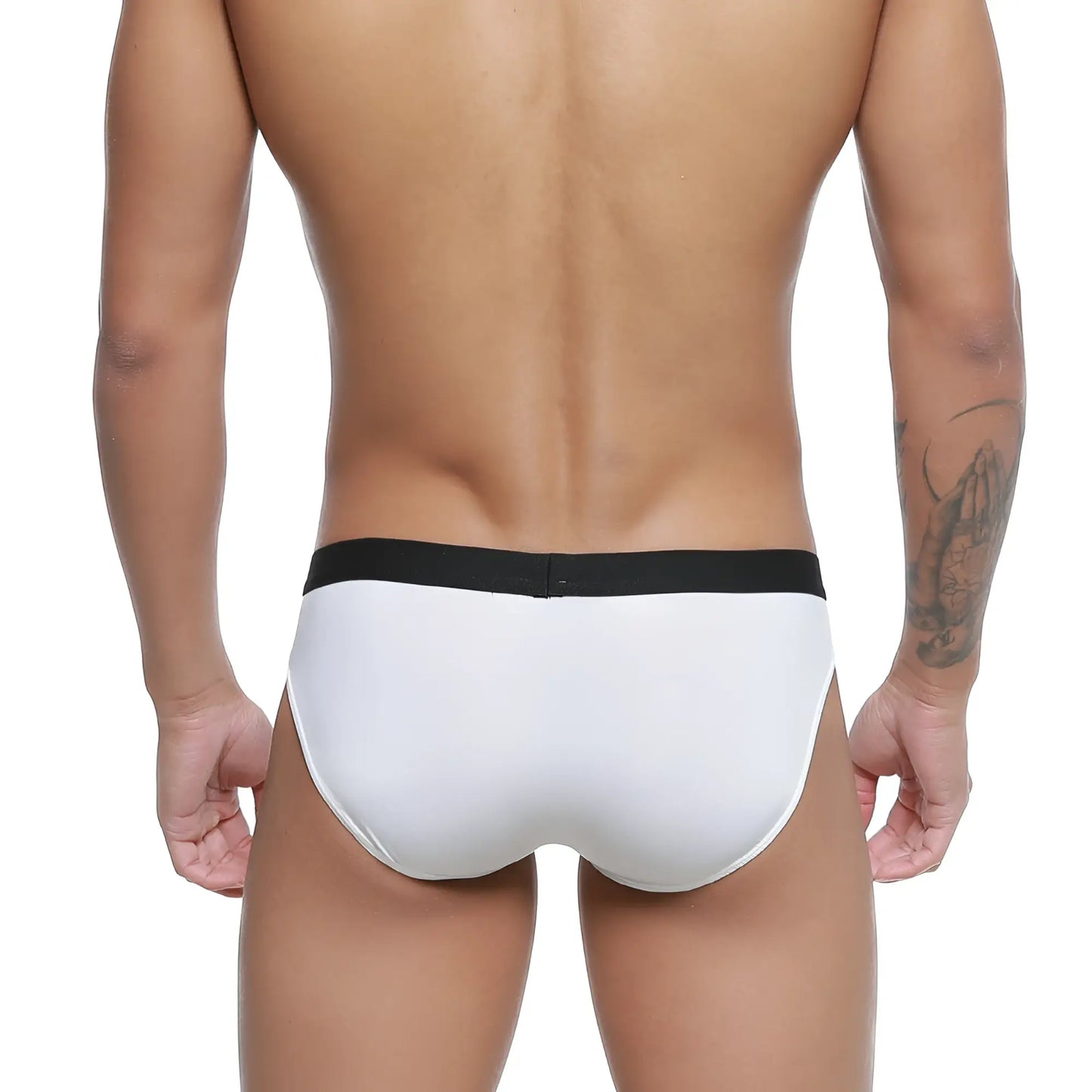 MetroMaleWear expose brief white 2207-00 white cotton briefs with a black elastic waistband for comfortable support