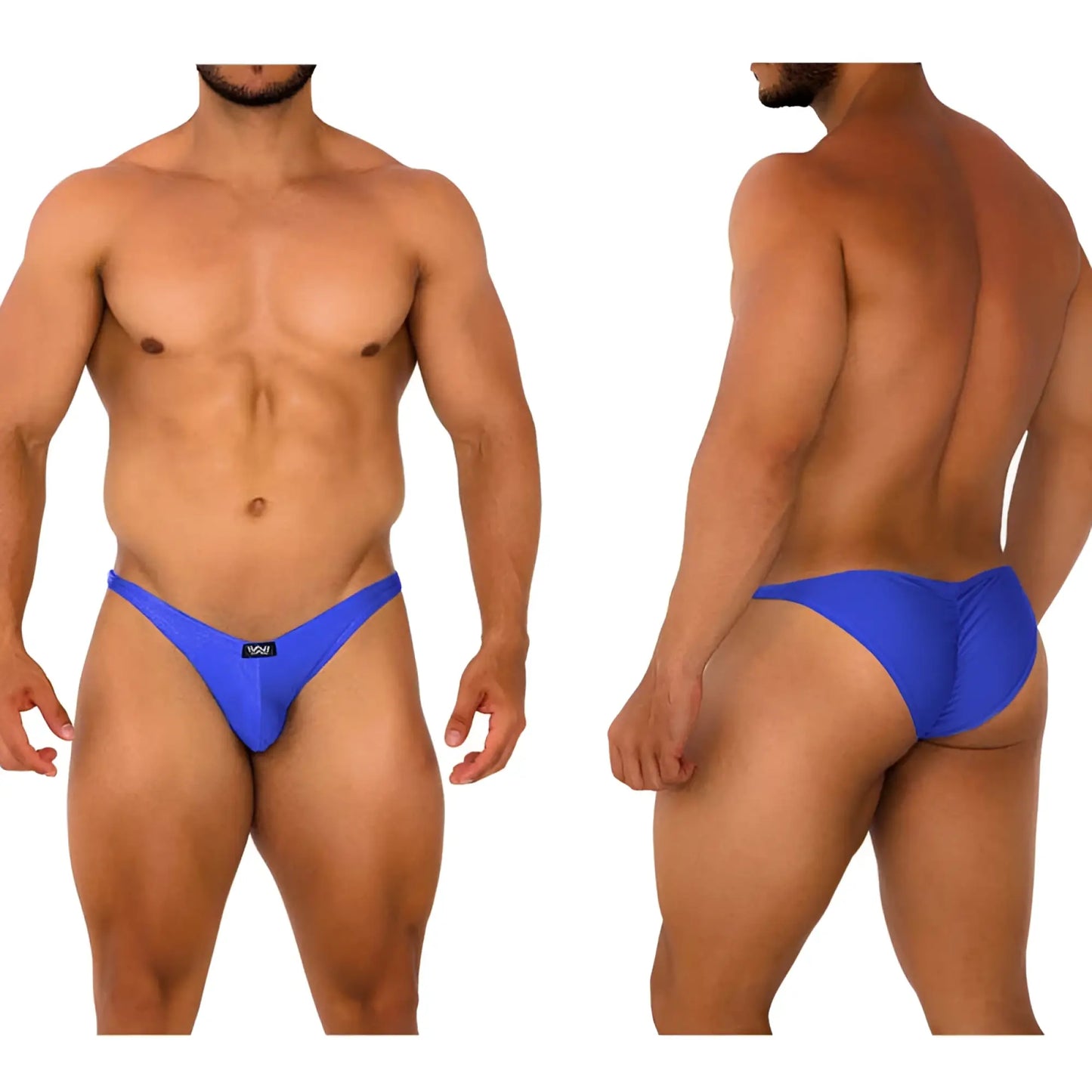 MetroMaleWear fantasy bikini royal blue men’s briefs with vibrant blue color sleek form-fitting design and small black logo