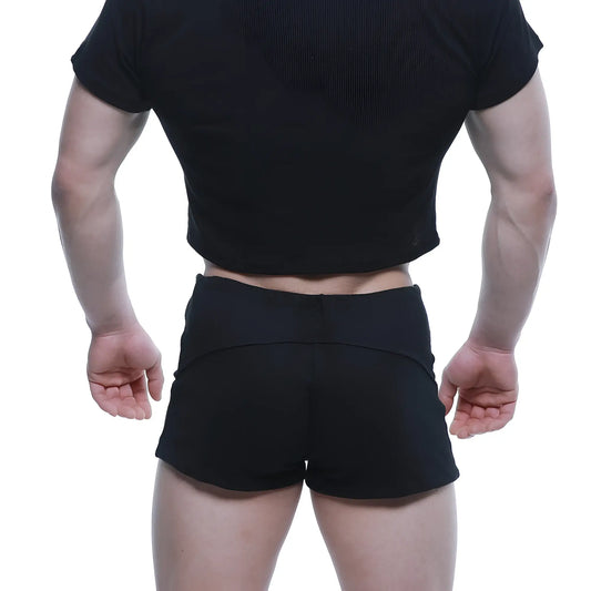 MetroMaleWear FIT shorts black 4714-20 high-waisted athletic shorts with subtle seam detailing for active wear