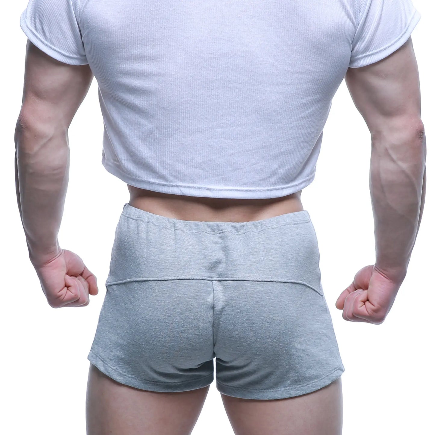 MetroMaleWear FIT shorts gray 4714-10 light gray athletic shorts with ribbed waistband and subtle seam detailing