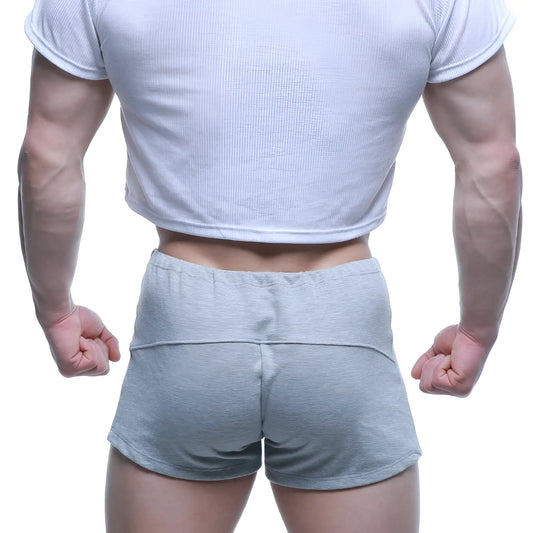 MetroMaleWear FIT shorts gray 4714-10 light gray athletic shorts with ribbed waistband and subtle seam detailing