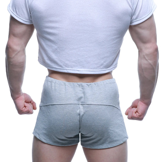 MetroMaleWear FIT shorts gray 4714-10 light gray athletic shorts with ribbed waistband and subtle seam detailing