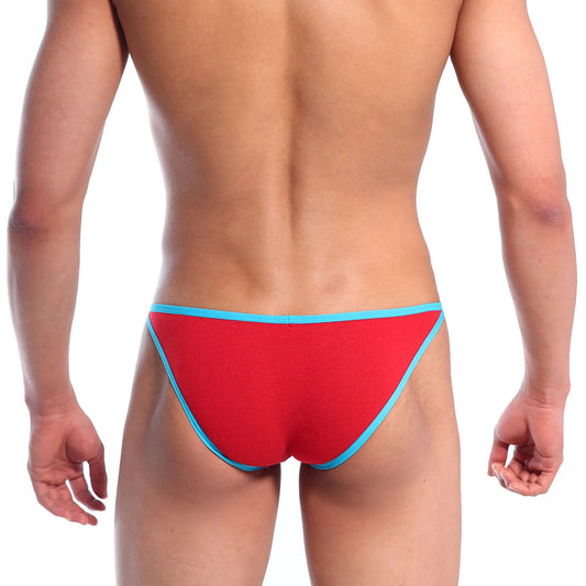 MetroMalewear freedom bikini crimson 6016-12 red and blue athletic briefs with a snug fit for active wear