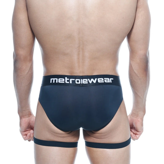 MetroMaleWear garter hip brief black 5103-21 with snug fit and elastic waistband for comfortable metrowear style
