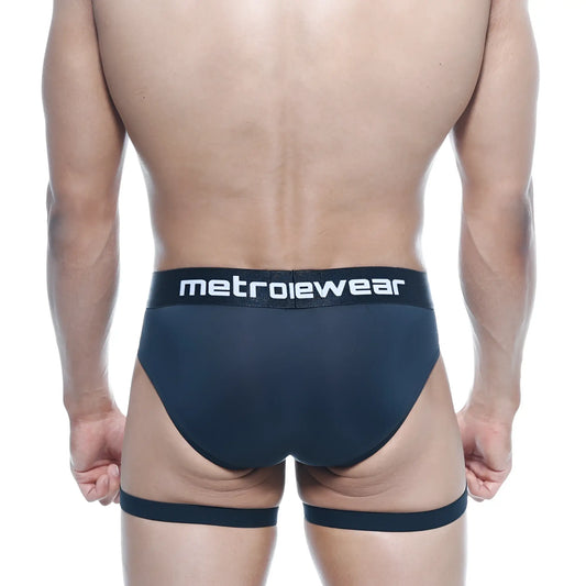 MetroMaleWear garter hip brief black 5103-21 with snug fit and elastic waistband for comfortable metrowear style