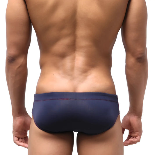 Navy blue metroMalewear harbour swim bikini 4917-29 swim trunks with subtle textured finish and matching waistband stitching