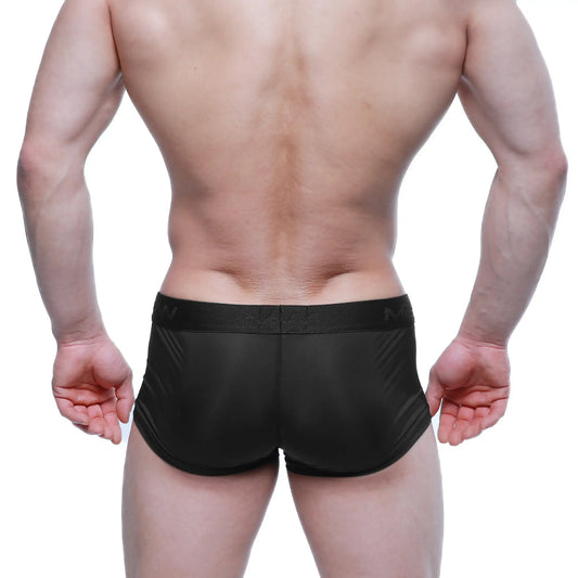 Black athletic briefs metro male wear hincapie trunk black 2129-20 with sleek form-fitting design and textured sides